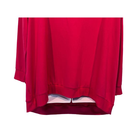 Torrid Top Wmns Plus Size 4 Dark Pink Off Shoulder Sweatshirt Floral Cutouts NEW - Picture 8 of 13